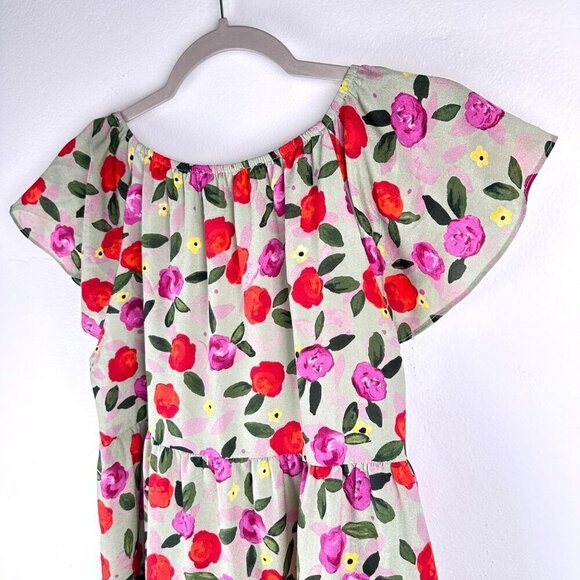 Floral Pullover Easy Breezy Mini Dress Bell Sleeve TCEC, Size S - Picture 11 of 16